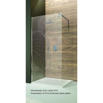 Sanplast Free Line II Walk-in ścianka prysznicowa 70 cm wolnostojąca P/FREEII-70 chrom/srebrny błyszczący/Sitodruk W19 600-261-0400-42-191