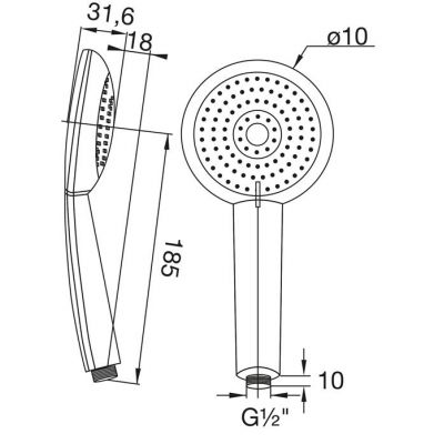 Steinberg 100 słuchawka prysznicowa chrom/biała 1001655