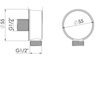 Steinberg 350 przyłącze kątowe chrom 3501660