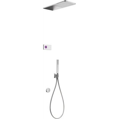 Tres Shower Technology zestaw wannowo-prysznicowy z baterią podtynkową termostatyczną elektroniczną chrom/biały 092.863.21