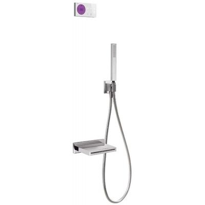 Tres Shower Technology zestaw wannowo-prysznicowy z baterią podtynkową termostatyczną elektroniczną chrom/biały 092.865.53
