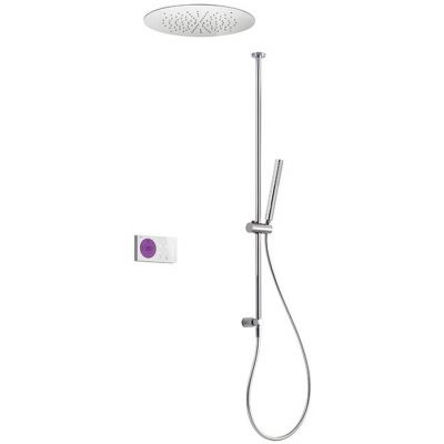 Tres Shower Technology zestaw prysznicowy podtynkowy termostatyczny z deszczownicą chrom/biały 092.865.65