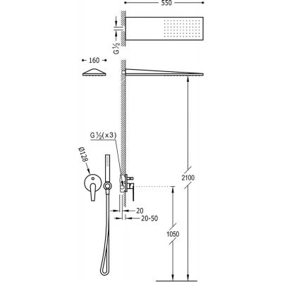 Tres Class zestaw prysznicowy z baterią podtynkową chrom 205.180.03