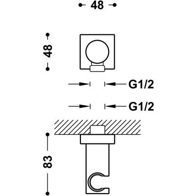 Tres przyłącze kątowe z uchwytem czarny brąz 21118221KMB