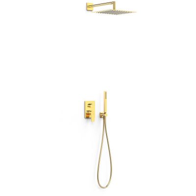 Tres Project zestaw prysznicowy podtynkowy z deszczownicą złoty połysk 24-K 21128004OR
