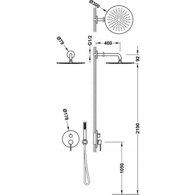 Tres Study Exclusive zestaw prysznicowy podtynkowy stal 26238004AC