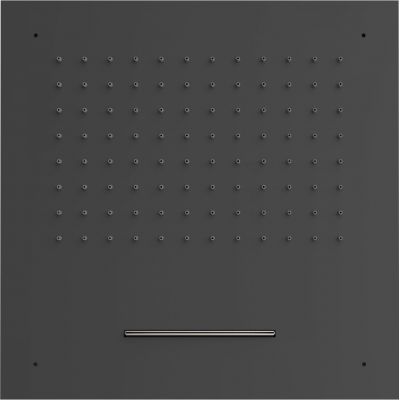 Tres Loft deszczownica 50 cm kwadratowa z kaskadą czarny mat 29995501NM