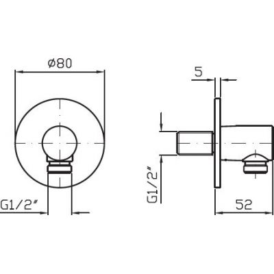 Zucchetti Pan S przyłącze kątowe szałwia perłowa Z93917.V7