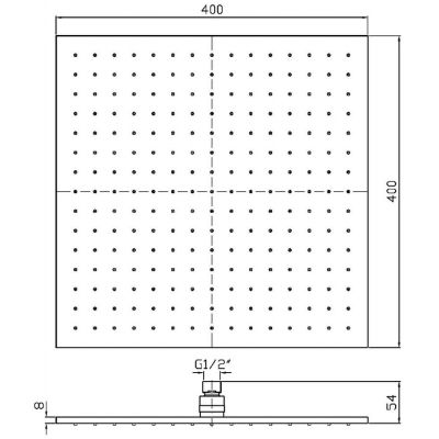 Zucchetti deszczownica 40 cm kwadratowa czarny mat Z94270.N6