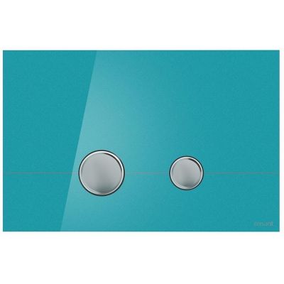 Cersanit Stero przycisk spłukujący do WC szkło azure/chrom K97-373