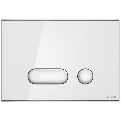 Cersanit Intera przycisk spłukujący do WC szkło białe/chrom S97-022