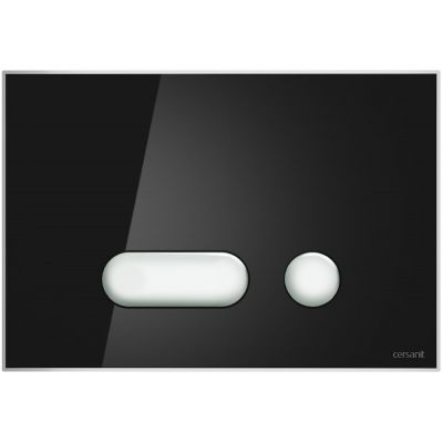 Cersanit Intera przycisk spłukujący do WC szkło czarne/chrom S97-023