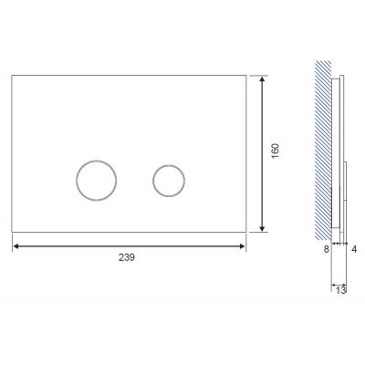 Cersanit Stero przycisk spłukujący do WC szkło białe/chrom K97-368
