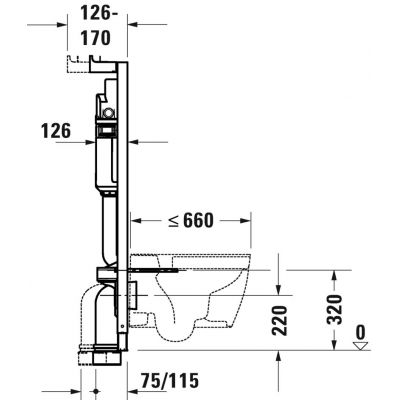Zestaw Duravit DuraSystem stelaż podtynkowy z przyciskiem spłukującym chrom połysk i miską WC Rimless D-Neo z deską wolnoopadającą (WD102900000, WD5009021000, 45770900A1)