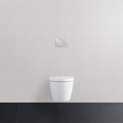 Zestaw Duravit DuraSystem stelaż podtynkowy z przyciskiem spłukującym chrom połysk i miską WC Rimless Starck 3 z deską wolnoopadającą (WD102900000, WD5009021000, 45270900A1)