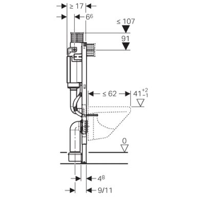 Element montażowy do WC UP200 Kappa H98 Geberit Duofix 111.290.00.1