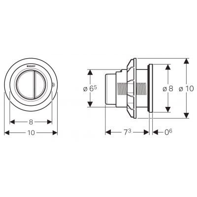 Geberit Typ01 przycisk uruchamiający WC pneumatyczny chrom mat 116.050.JQ.1