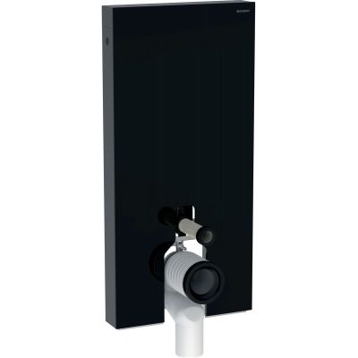 Geberit Monolith moduł sanitarny do miski WC stojącej szkło czarne/aluminium czarny chrom 131.002.SJ.6