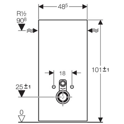 Geberit Monolith moduł sanitarny do WC wiszącego H101 szkło czarne/aluminium 131.022.SJ.1