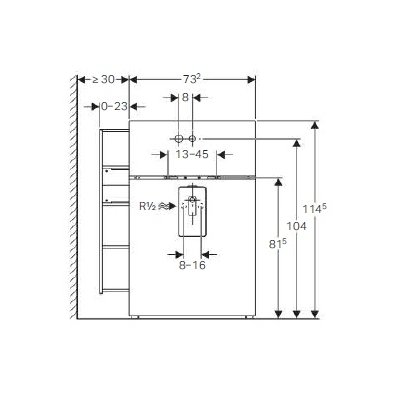 Geberit Monolith moduł sanitarny do umywalki szkło białe/aluminium 131.044.SI.1