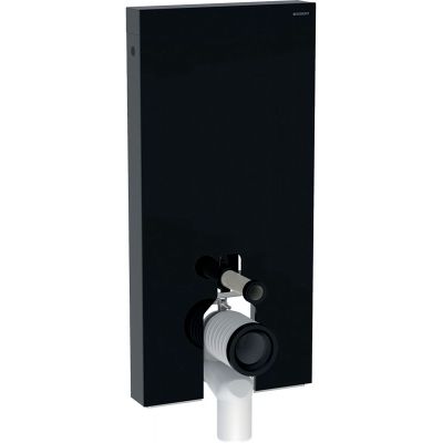 Geberit Monolith Plus moduł sanitarny do miski WC stojącej szkło czarne/aluminium czarny chrom 131.202.SJ.6
