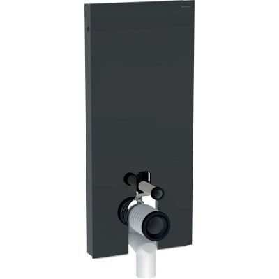 Geberit Monolith Plus moduł sanitarny do miski WC stojącej szkło lava/aluminium czarny chrom 131.233.JK.5