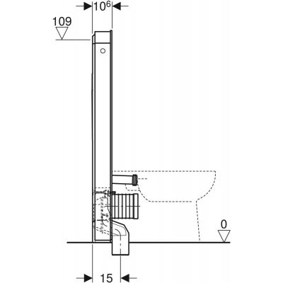 Geberit Monolith Plus moduł sanitarny do miski WC stojącej szkło lava/aluminium czarny chrom 131.233.JK.5