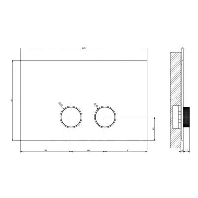 Gessi Area Pro płytka przycisku spłukującego do WC warm bronze brushed 54623726