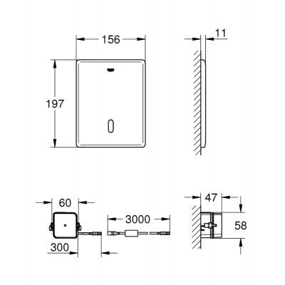 Grohe Tectron Skate elektronika na podczerwień do WC do automatu ciśnieniowego stal szlachetna 38393SD1