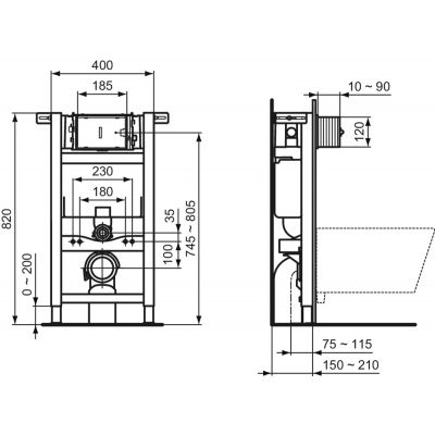 Ideal Standard Prosys stelaż podtynkowy do miski WC wiszącej R009067