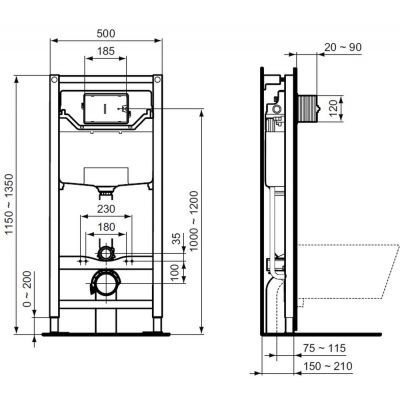 Ideal Standard Prosys stelaż podtynkowy do miski WC wiszącej R009467