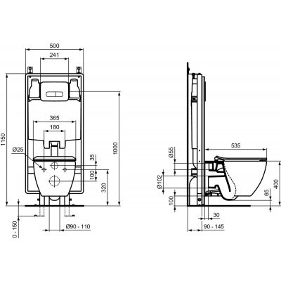 Ideal Standard Prosys stelaż podtynkowy do miski WC wiszącej R014367