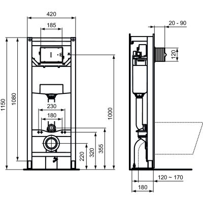 Ideal Standard Prosys stelaż podtynkowy do miski WC wiszącej R015467