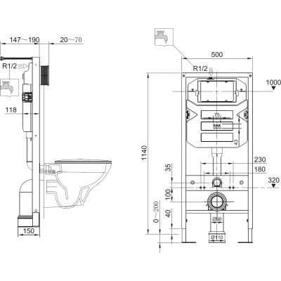 Kludi Unifix stelaż podtynkowy do miski WC wiszącej 79101