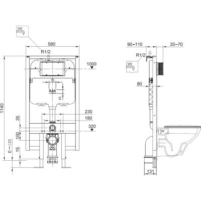 Kludi Unifix stelaż podtynkowy do miski WC wiszącej 79102