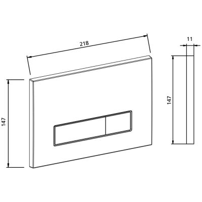 Kronenbach Plantec 2.0 Cube 80 przycisk spłukujący do WC tworzywo chrom połysk KB828021904