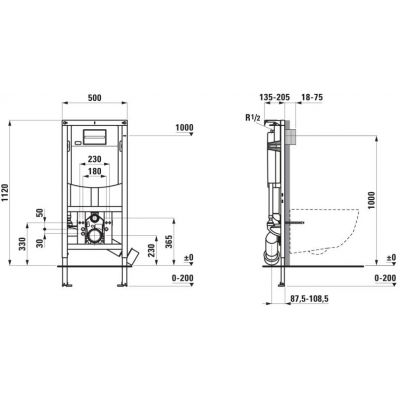 Laufen Ineolink stelaż podtynkowy do miski WC wiszącej H9201150000001