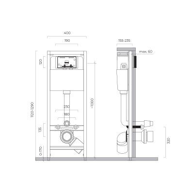Oltens Triberg stelaż podtynkowy do miski WC wiszącej 50011000