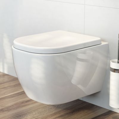 Zestaw Oltens Vernal miska WC wisząca z deską wolnoopadającą i stelaż podtynkowy Tece Base z przyciskiem Now czarny mat (9400407, 42502000, 45103000, 9240407)