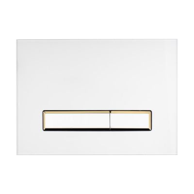 Outlet - Oltens Torne przycisk spłukujący do WC biały/złoty mat/biały 57105000