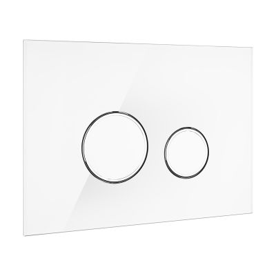 Oltens Triberg stelaż podtynkowy do WC z przyciskiem spłukującym szklanym Lule chrom/biały (50001000, 57201000, 49301000)