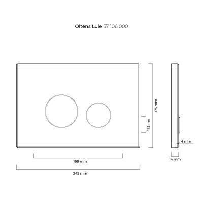 Oltens Lule przycisk spłukujący do WC szklany biały/chrom/biały 57201000