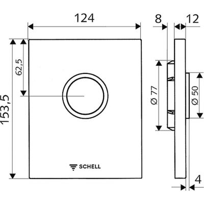 Schell Compact II przycisk spłukujący do pisuaru chrom 028000699