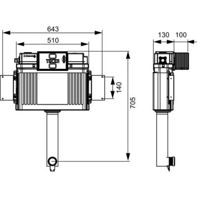 Tece Box spłuczka podtynkowa do miski WC stojącej 9041308