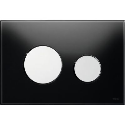 Tece Loop przycisk spłukujący do WC szkło czarne/chrom błyszczący 9.240.656