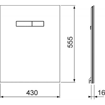 Tece Lux obudowa WC górna z przyciskiem uruchamiającym szkło czarne 9650005