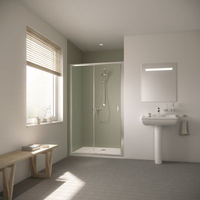 Kermi Stina drzwi prysznicowe 140 cm srebrny połysk/szkło przezroczyste STG2D14019VPK
