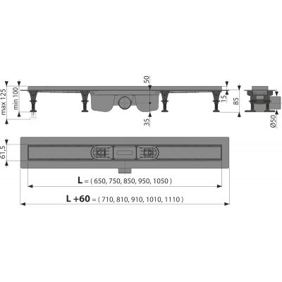 Alca odpływ liniowy 75 cm APZ12-750