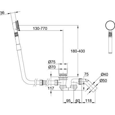 Bette Mono syfon do wanny biały B640-000