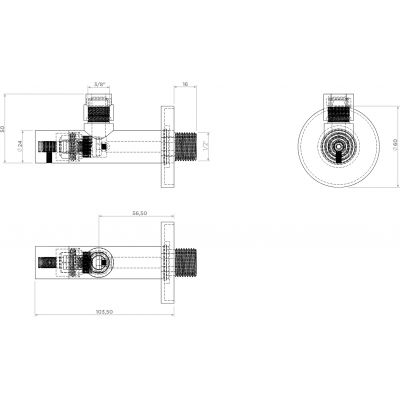 Clou Marathon zawór ścienny kątowy stal nierdzewna szczotkowana HI/MA2-10.27